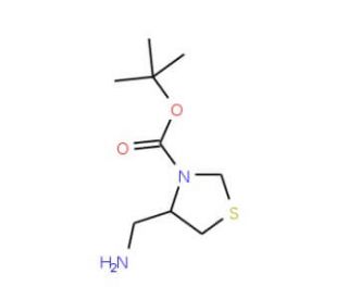 (R)-4-Aminomethyl-thiazolidine-3-carboxylic acid tert-butyl ester (CAS 391248-13-8) - chemical structure image