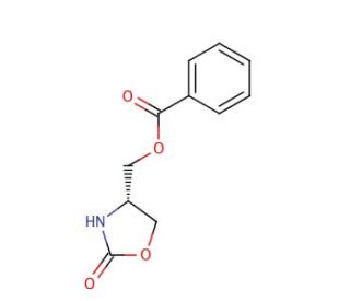 (R)-(&plus;)-4-(Hydroxymethyl)-2-oxazolidinone benzoate (CAS 136015-44-6) - chemical structure image