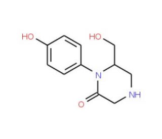 (R)-6-Hydroxymethyl-1-(4-hydroxy-phenyl)-piperazin-2-one - chemical structure image