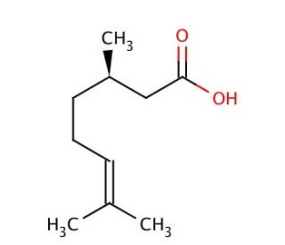 (R)-(&plus;)-Citronellic acid (CAS 18951-85-4) - chemical structure image
