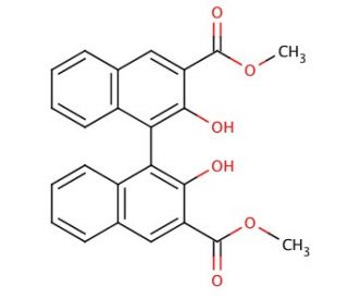 (R)-(+)-Dimethyl-2,2′-dihydroxy-1,1′-binaphthalene-3,3′-dicarboxylate (CAS 18531-91-4) - chemical structure image