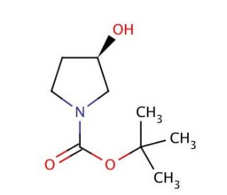 (R)-(&minus;)-N-Boc-3-pyrrolidinol (CAS 109431-87-0) - chemical structure image