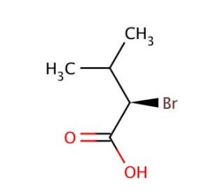 (R)-(&plus;)-2-Bromo-3-methylbutyric acid (CAS 76792-22-8) - chemical structure image