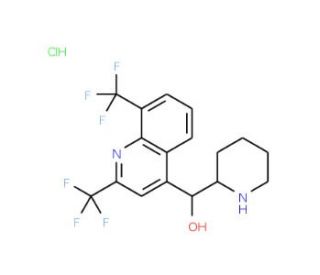 (R*,R*)-(2,8-Bis-trifluoromethyl-quinolin-4-yl)-piperidin-2-yl-methanol hydrochloride (CAS 58560-52-4) - chemical structure i
