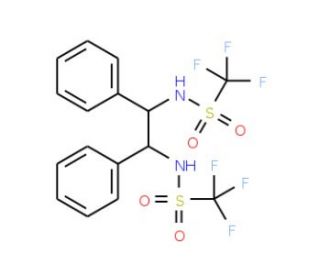 (R,R)-N,N′-Bis(trifluoromethanesulfonyl)-1,2-diphenylethylenediamine (CAS 121788-73-6) - chemical structure image