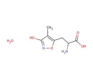 (R,S)-&alpha;-Amino-3-hydroxy-4-methyl-5-isoxazolepropionic Acid Monohydrate (CAS 210049-09-5) - chemical structure image