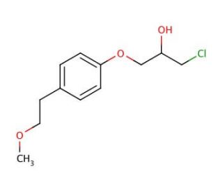 rac 1-Chloro-3-[4-(2-methoxyethyl)phenoxy]-2-propanol (CAS 56718-76-4) - chemical structure image