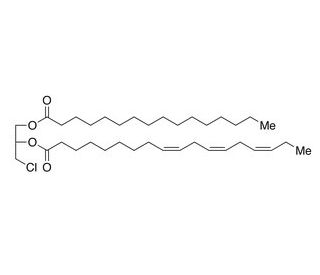 rac-1-Palmitoyl-2-linolenoyl-3-chloropropanediol (CAS 1246833-14-6) - chemical structure image