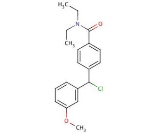 rac 4-(3&prime;-Methoxy-&alpha;-chlorobenzyl)-N,N-diethylbenzamide (CAS 186094-10-0) - chemical structure image