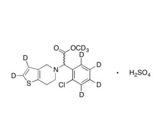 rac Clopidogrel-d9 Hydrogen Sulfate (CAS 135046-48-9) - chemical structure image