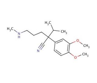 rac D 617 (N-Methyl-4-(3,4-dimethoxyphenyl)-4-cyano-5-methylhexylamine) (CAS 34245-14-2) - chemical structure image