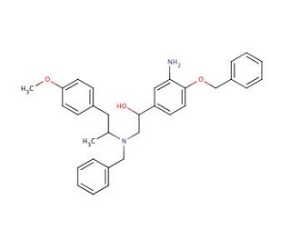 rac N-Benzyl-N-[2-hydroxyl-2-(4-benzyloxy-3-aminophenyl)-ethyl]-3-(4-methoxyphenyl)-2-propylamine-d6 - chemical structure ima