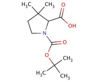 rac N-Boc-3,3-dimethyl-2-pyrrolidenecarboxylic Acid (CAS 143979-40-2) - chemical structure image