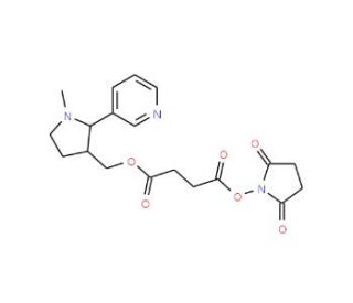 rac-trans 3&prime;-Hydroxymethylnicotine Hemisuccinate N-Hydroxysuccinimide Ester (CAS 1207282-60-7) - chemical structure image