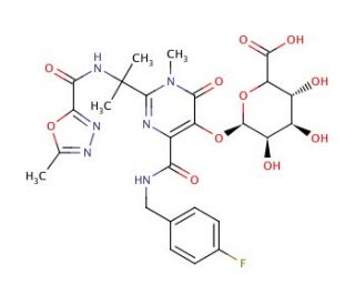 Raltegravir &beta;-D-Glucuronide (CAS 952654-62-5) - chemical structure image