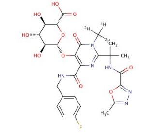 Raltegravir-d3 &beta;-D-Glucuronide - chemical structure image