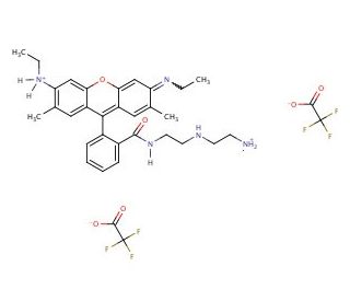 Rhodamine 6G bis(aminoethyl)amine amide bis (trifluoroacetate) - chemical structure image