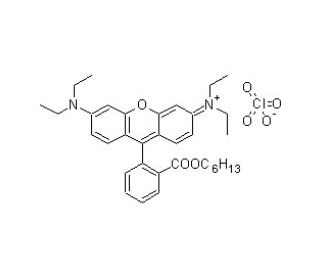 Rhodamine B, hexyl ester, perchlorate (CAS 877933-92-1) - chemical structure image 