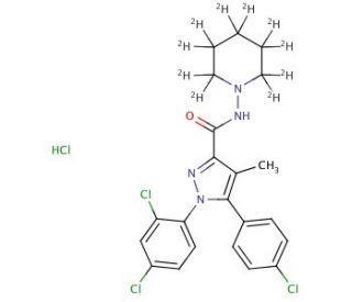 Rimonabant-d10 Hydrochloride (CAS 158681-13-1 (unlabeled)) - chemical structure image