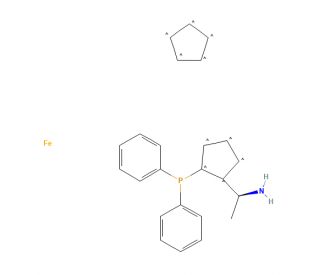 (Rp)-1-[(1S)-(1-Aminoethyl)]-2-(diphenylphosphino)ferrocene (CAS 607389-84-4) - chemical structure image