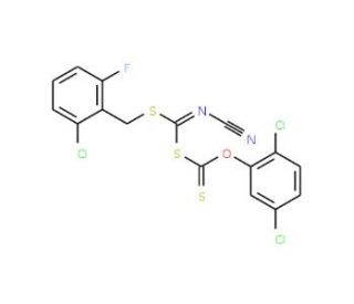 S-[(2-Chloro-6-fluorobenzylthio)(cyanamide)methyl] O-(2,5-dichlorophenyl) carbonodithioate - chemical structure image