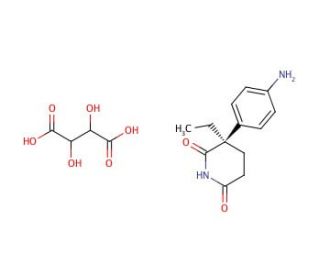 S-(&minus;)-Aminoglutethimide L-Tartrate Salt (CAS 62268-19-3) - chemical structure image