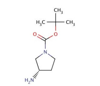 (S)-(&minus;)-1-Boc-3-aminopyrrolidine (CAS 147081-44-5) - chemical structure image
