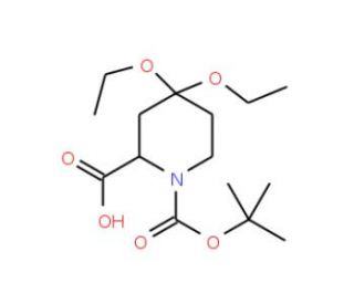 (S)-1-Boc-4,4-diethoxypiperidine-2-carboxylic acid - chemical structure image