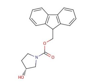 (S)-(&plus;)-1-Fmoc-3-pyrrolidinol (CAS 215178-38-4) - chemical structure image