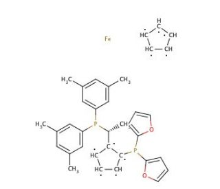 (S)-1-{(RP)-2-[Di(2-furyl)phosphino]ferrocenyl}ethyldi(3,5-xylyl)phosphine (CAS 649559-66-0) - chemical structure image