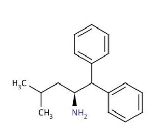 (S)-(&minus;)-2-Amino-4-methyl-1,1-diphenylpentane (CAS 233772-40-2) - chemical structure image