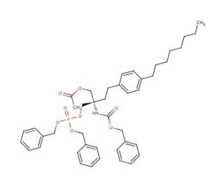 (S)-2-(Benzyloxycarbonyl)amine-2-(acetoxy)methyl-1-(dibenzyl)phosphoryloxy-4-(4-octylphenyl)butane - chemical structure image