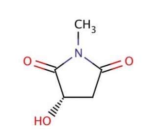 (S)-(&minus;)-2-Hydroxy-N-methylsuccinimide (CAS 104612-35-3) - chemical structure image