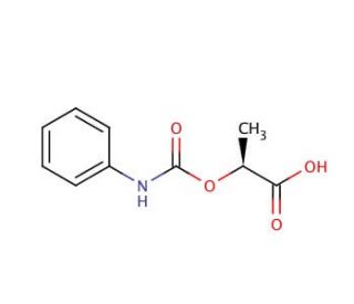 (S)-(&minus;)-2-(Phenylcarbamoyloxy)propionic acid (CAS 102936-05-0) - chemical structure image
