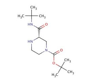 (S)-2-tert-Butylcarboxamide-4-tert-butoxycarbonylpiperazine (CAS 150323-35-6) - chemical structure image
