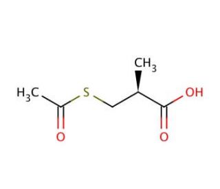 (S)-(−)-3-Acetylthio-2-methylpropanoic acid (CAS 76497-39-7) - chemical structure image