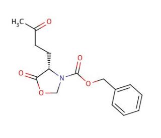 (S)-3-Benzyloxycarbonyl-4-(3-oxobutyl)-5-oxazilidinone (CAS 89662-51-1) - chemical structure image