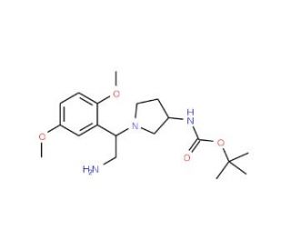 (S)-3-N-Boc-Amino-1-[2-amino-1-(2,5-dimethoxy-phenyl)-ethyl]-pyrrolidine - chemical structure image