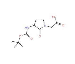 (S)-(3-N-Boc-Amino-2-oxo-pyrrolidin-1-yl)-acetic acid (CAS 79839-26-2) - chemical structure image