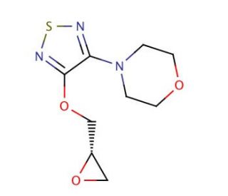 (S)-4-[4-(Oxiranylmethoxy)-1,2,5-thiadiazol-3-yl]morpholine (CAS 69500-53-4) - chemical structure image