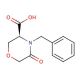(S)-(+)-4-Benzylmorpholin-5-one-3-carboxylic Acid (CAS 106910-79-6) - chemical structure image