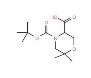 (S)-4-Boc-6,6-dimethyl-morpholine-3-carboxylic acid (CAS 783349-78-0) - chemical structure image