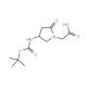 (S)-(4-N-Boc-Amino-2-oxo-pyrrolidin-1-yl)-acetic acid (CAS 135415-24-6) - chemical structure image
