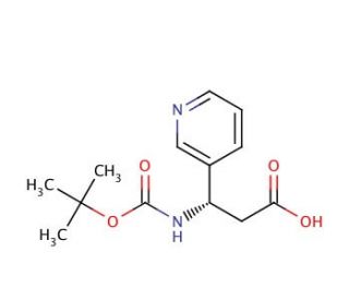 (S)-Boc-3-(3-pyridyl)-&beta;-Ala-OH (CAS 297773-45-6) - chemical structure image