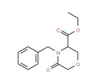 (S)-Ethyl 4-Benzyl-5-oxo-morpholine-3-carboxylate (CAS 106973-40-4) - chemical structure image
