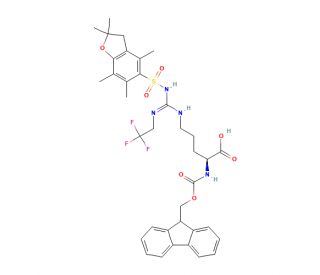 (S)-Fmoc-2-amino-5-(N&prime;-Pbf-N&prime;&prime;-trifluoroethyl-guanidino)-pentanoic acid - chemical structure image
