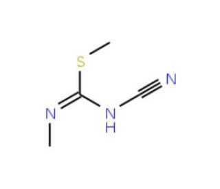 S-Methyl N-cyano-N&prime;-methylcarbamimidothioate (CAS 5848-24-8) - chemical structure image