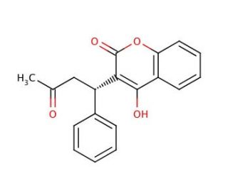 (S)-(&minus;)-Warfarin (CAS 5543-57-7) - chemical structure image