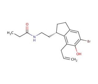 (S)-N-[2-[7-Allyl-5-bromo-2,3-dihydro-6-hydroxy-1H-inden-1-yl]ethyl]propanamide - chemical structure image