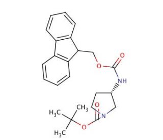(S)-(&plus;)-N-Boc-3-N-Fmoc-aminopyrrolidine (CAS 307531-88-0) - chemical structure image